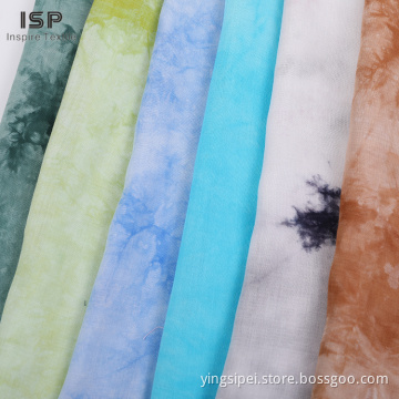 Solid Color Tie Dyed Spun Rayon Fabric For Women's Dresses
